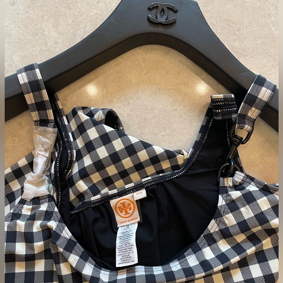NEW Tory Burch Printed Clip One Piece Swimsuit Size M - Picture 4 of 9